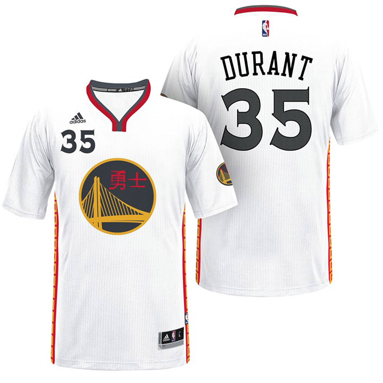 Male Golden State Warriors #35 Kevin Durant White  Chinese New Year Swingman Jersey