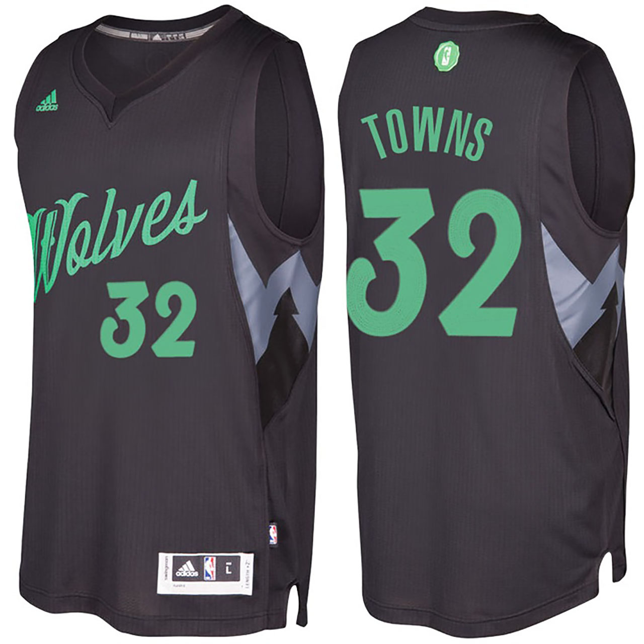 Male Minnesota Timberwolves #32 Karl-Anthony Towns Black 2016-17 Christmas Day Jersey