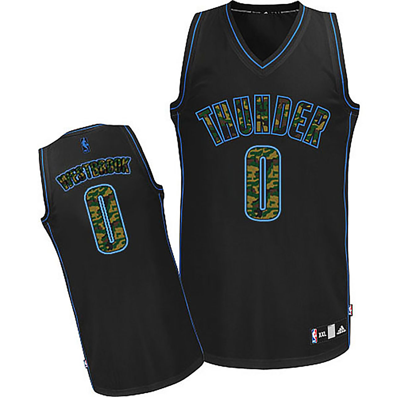 Male Russell Westbrook Oklahoma City Thunder #0 2015 Camo New Swingman Fashion Jersey
