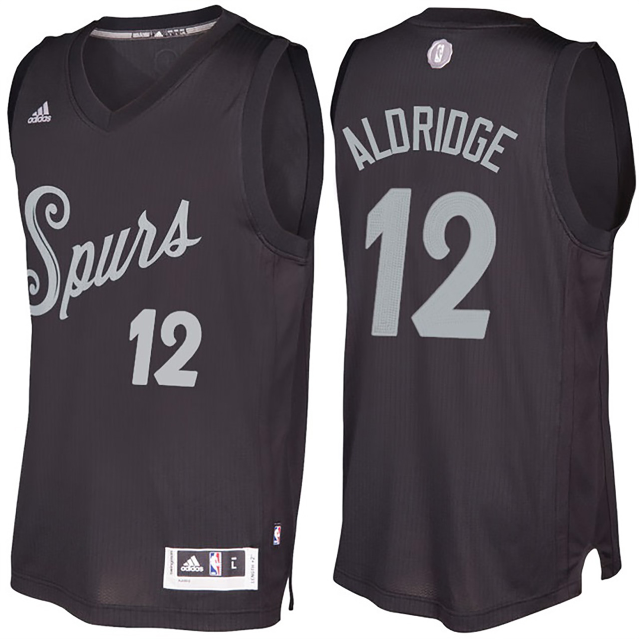 Male San Antonio Spurs #12 LaMarcus Aldridge Black 2016-17 Christmas Day Jersey