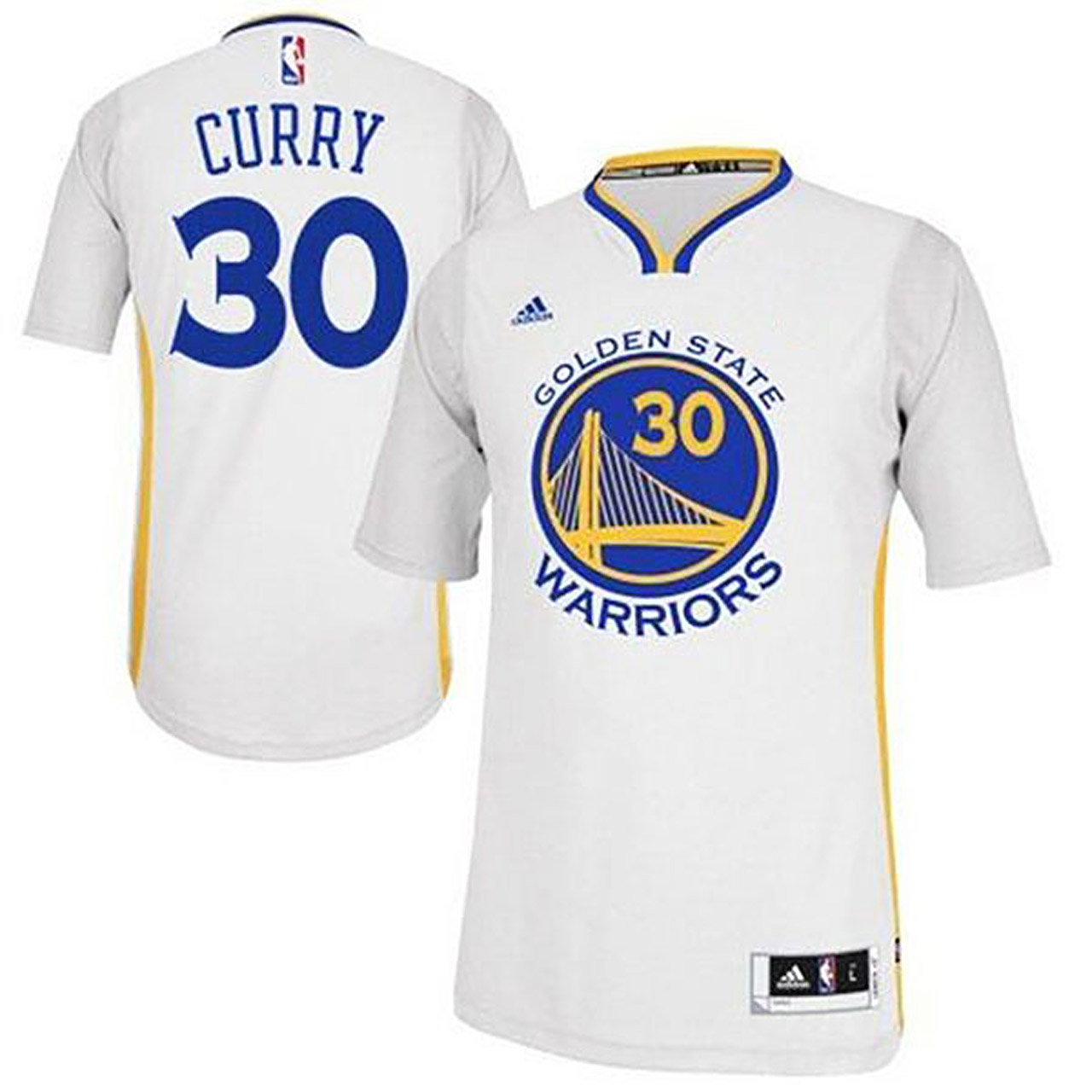 Male Stephen Curry Golden State Warriors #30 2014-15 New Swingman Alternate White Jersey With Sleeves Jersey