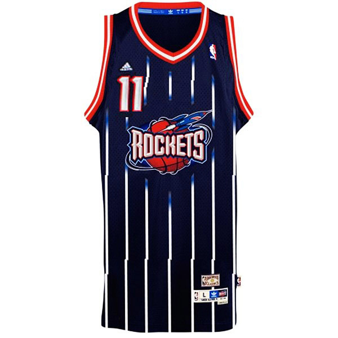 Male Yao Ming Houston Rockets #11 Hardwood Classics Swingman Navy Blue Jersey
