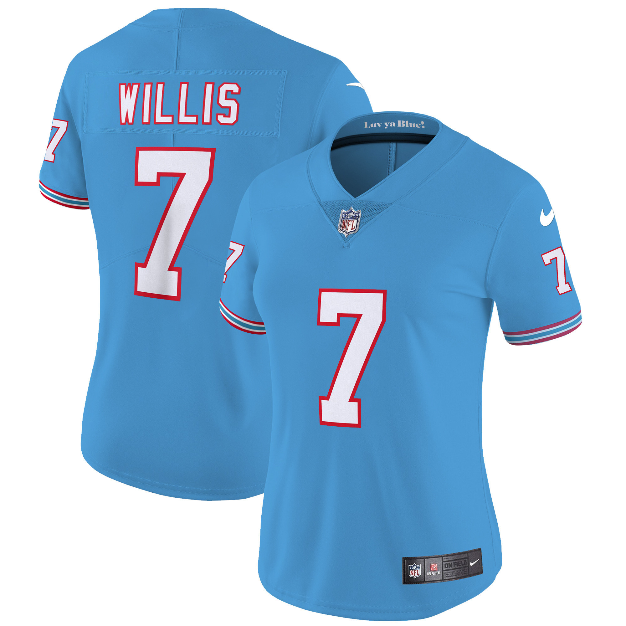 Malik Willis Women's Tennessee Titans Throwback Limited Vapor Light Blue Jersey