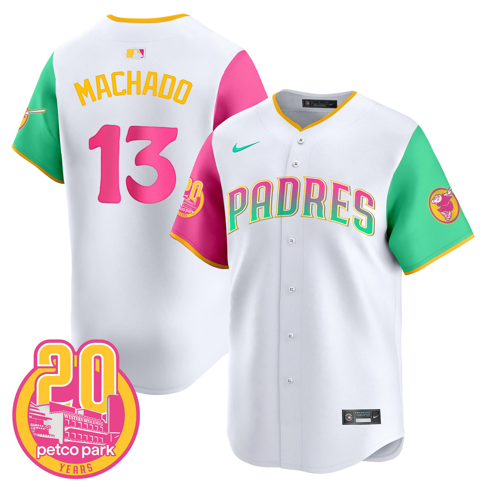 Manny Machado Men's San Diego Padres San Diego City Style Vapor Premier Limited Color Sleeves Jersey
