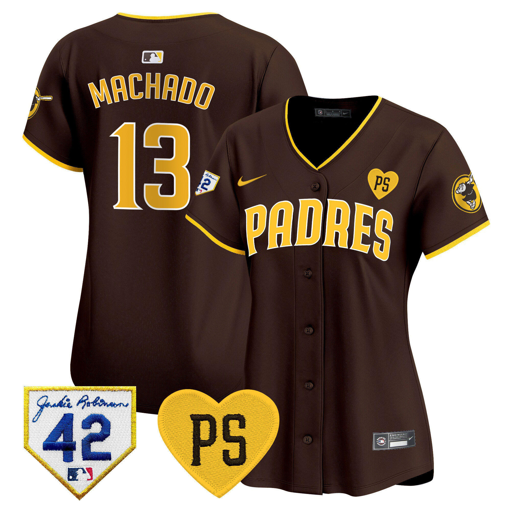 Manny Machado Women's San Diego Padres "For Peter" & Robinson Patch Vapor Premier Limited Brown Jersey