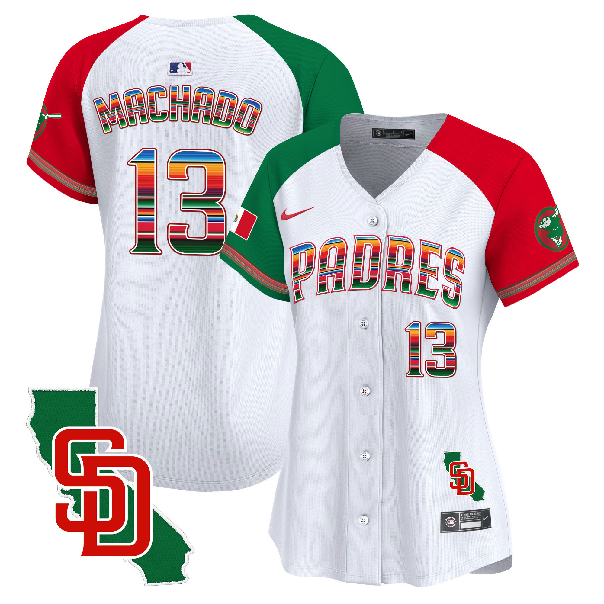 Manny Machado Women's San Diego Padres Mexico California Patch Vapor Premier Limited Alternate Jersey
