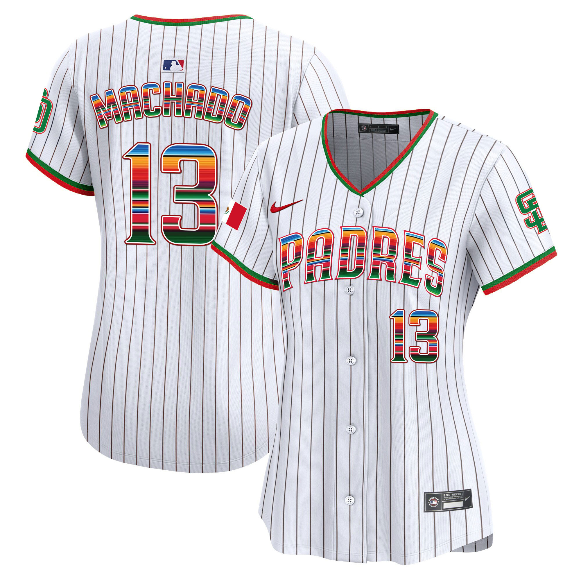 Manny Machado Women's San Diego Padres Mexico Premier Limited Pinstripe Jersey