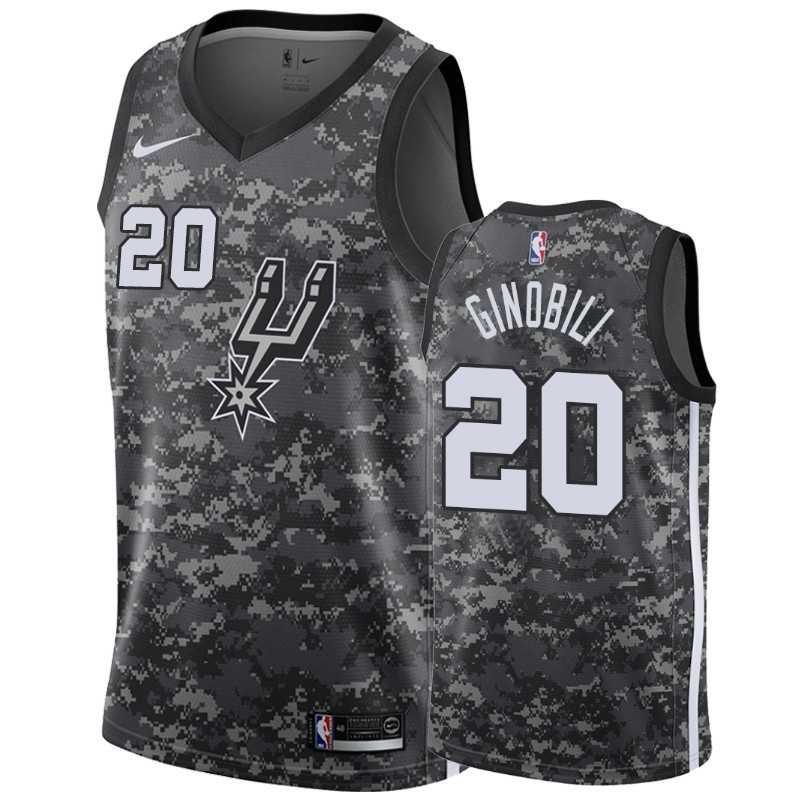 Manu Ginobili San Antonio Spurs #20 City Men's Jersey - Camo