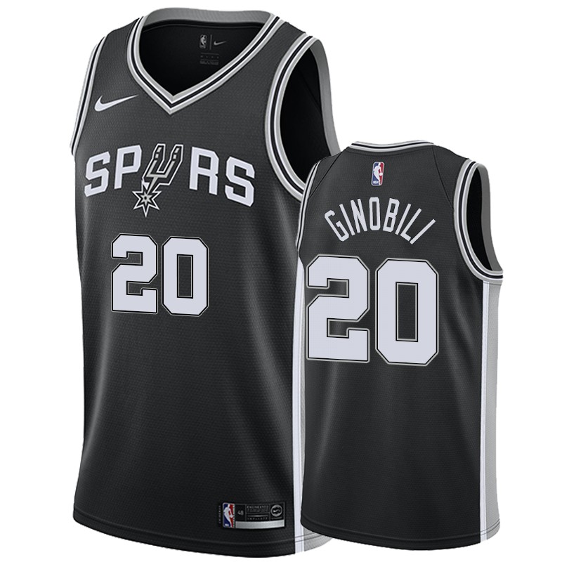 Manu Ginobili San Antonio Spurs #20 Icon Men's Jersey - Black