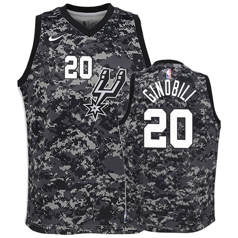 Manu Ginobili San Antonio Spurs City Youth Jersey - Camo