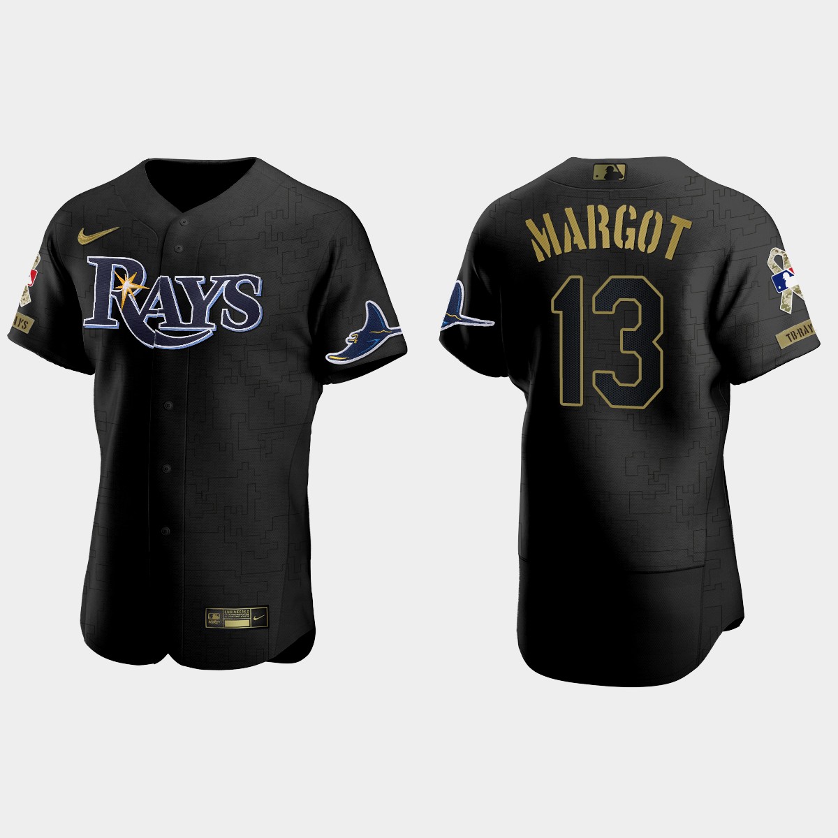 Manuel Margot Tampa Bay Rays Salute to Service Jersey - All Black