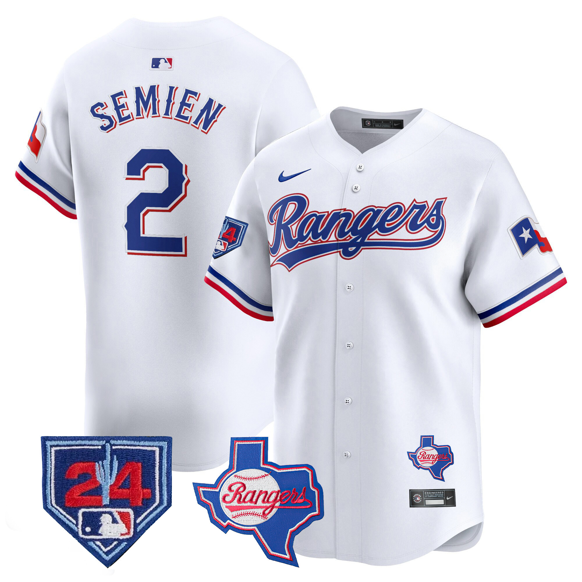 Marcus Semien Men's Texas Rangers Spring Training Patch Vapor Premier Limited White Jersey