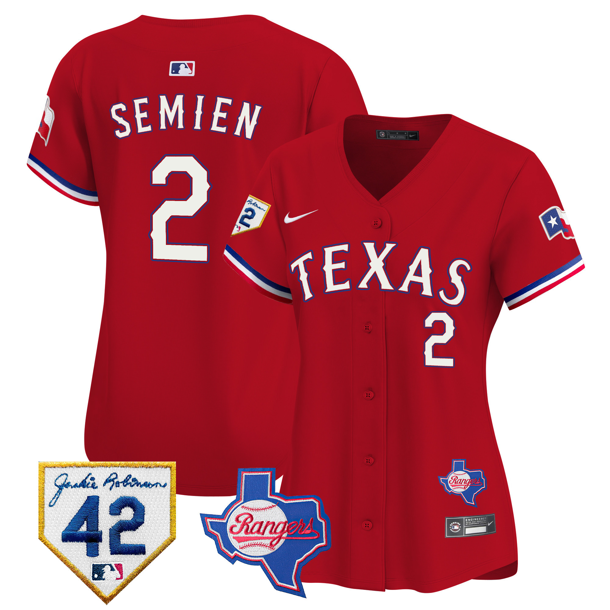 Marcus Semien Women's Texas Rangers Jackie Robinson Patch Vapor Premier Limited Red Jersey