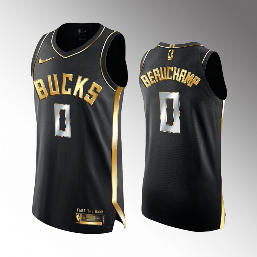 MarJon Beauchamp Milwaukee Bucks #0 Black Golden Edition Jersey