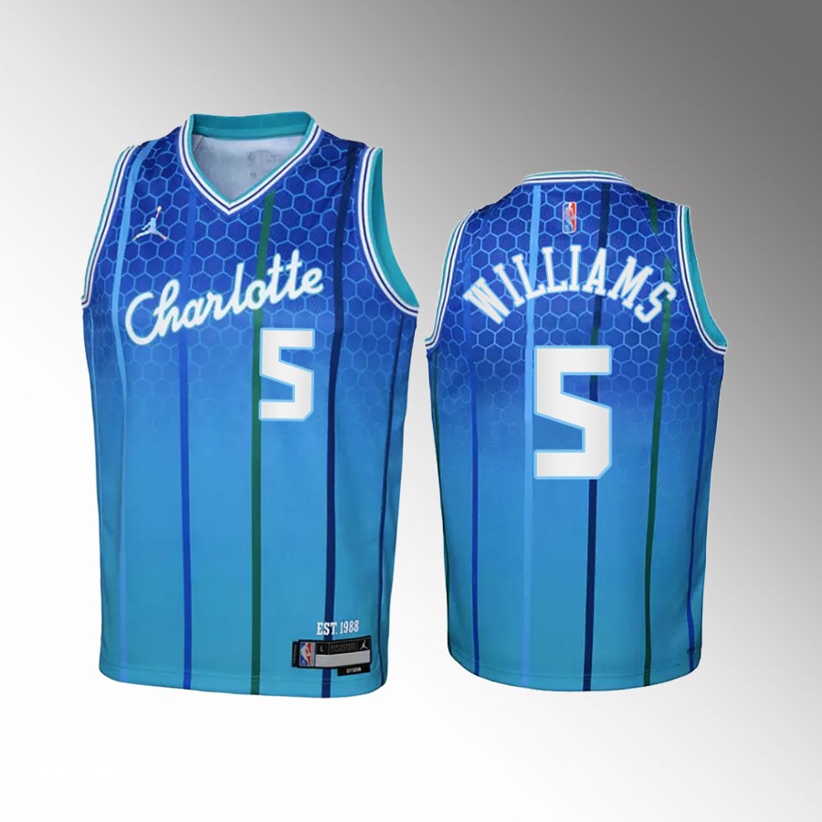 Mark Williams Charlotte Hornets Youth Teal City Edition Jersey Draft