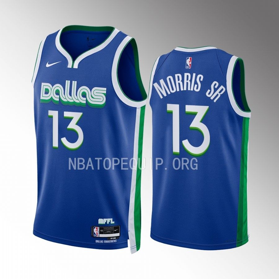 Markieff Morris Dallas Mavericks Blue #13 City Edition Jersey Swingman