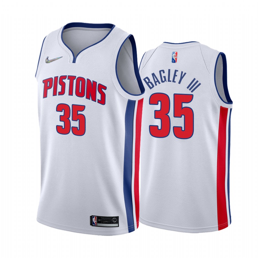 Marvin Bagley III Detroit Pistons White #35 Association Edition Jersey Diamond Badge