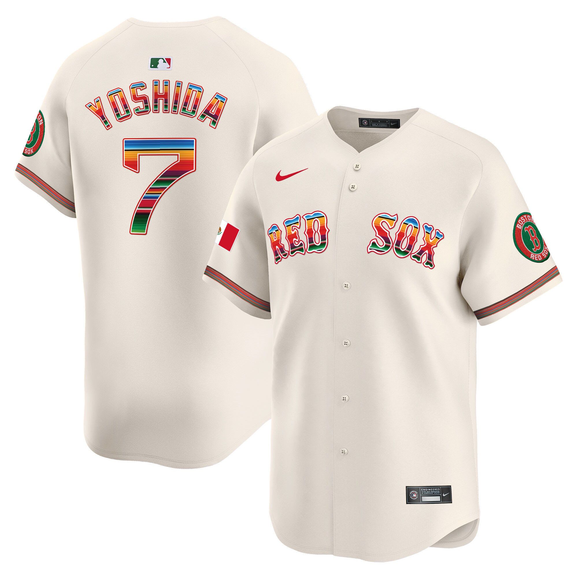 Masataka Yoshida Men's Boston Red Sox Mexico Vapor Premier Limited Cream Jersey - All Stitched