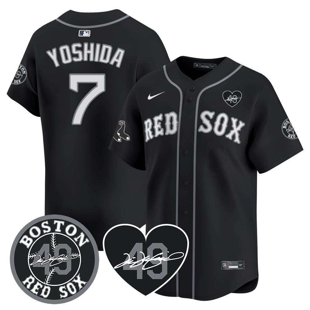 Masataka Yoshida Men's Boston Red Sox Tim Wakefield Memorial Patch Vaper Premier Limited Black Jersey - All Stitched