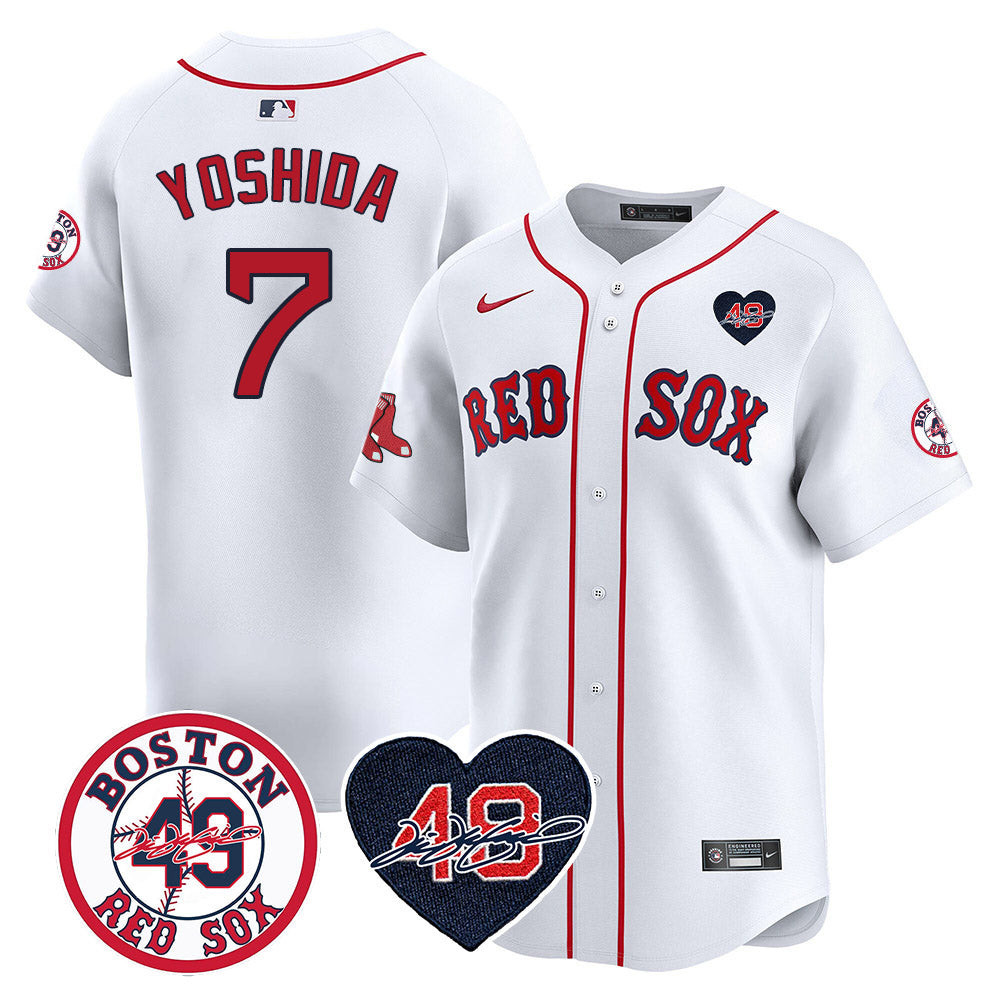 Masataka Yoshida Men's Boston Red Sox Tim Wakefield Memorial Patch Vaper Premier Limited White Jersey - All Stitched