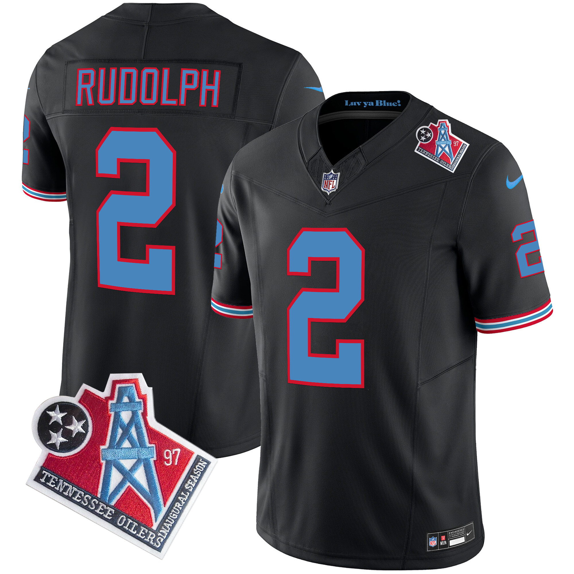 Mason Rudolph Men's Tennessee Titans 1997 Throwback Limited Vapor Black Jersey