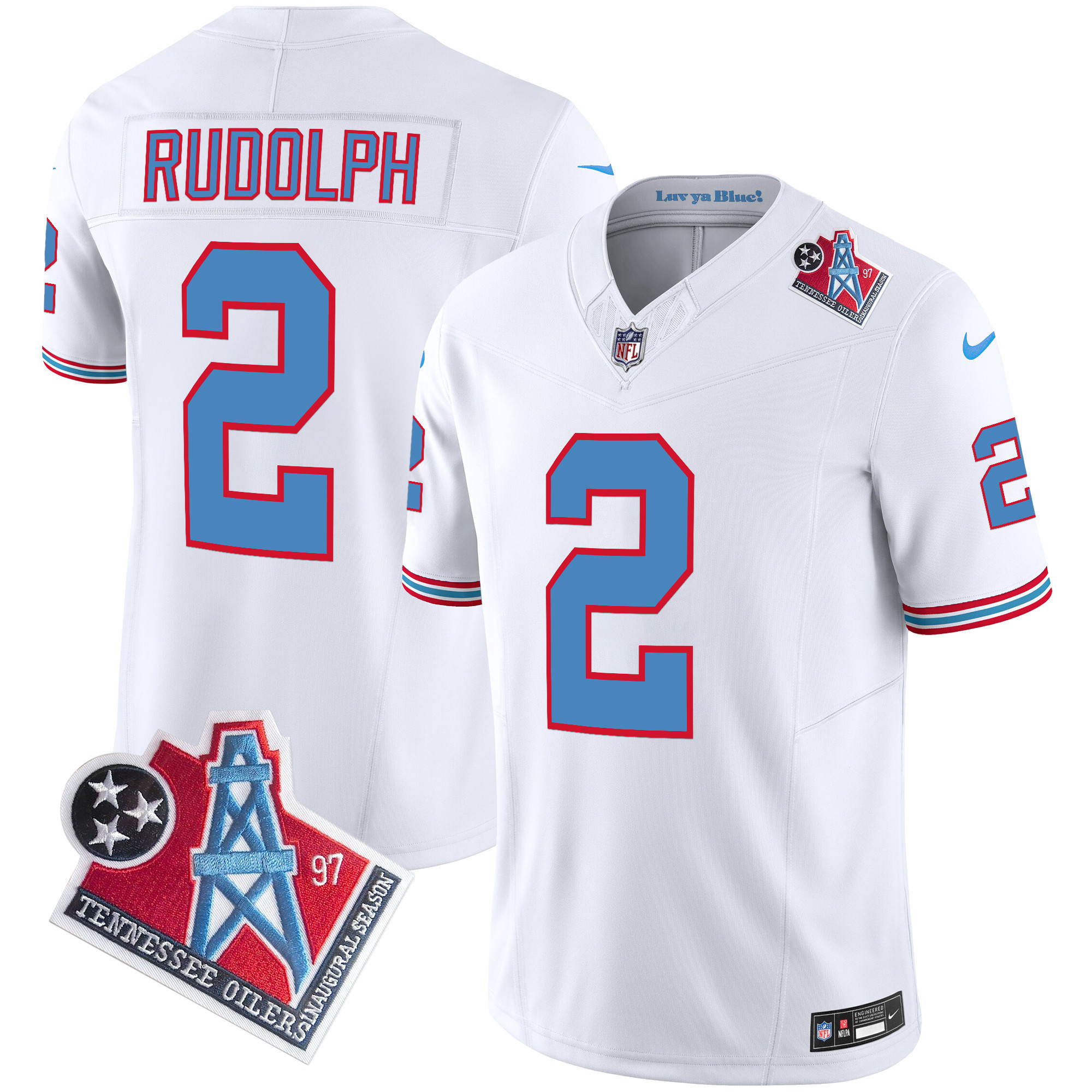 Mason Rudolph Men's Tennessee Titans 1997 Throwback Limited Vapor White Jersey