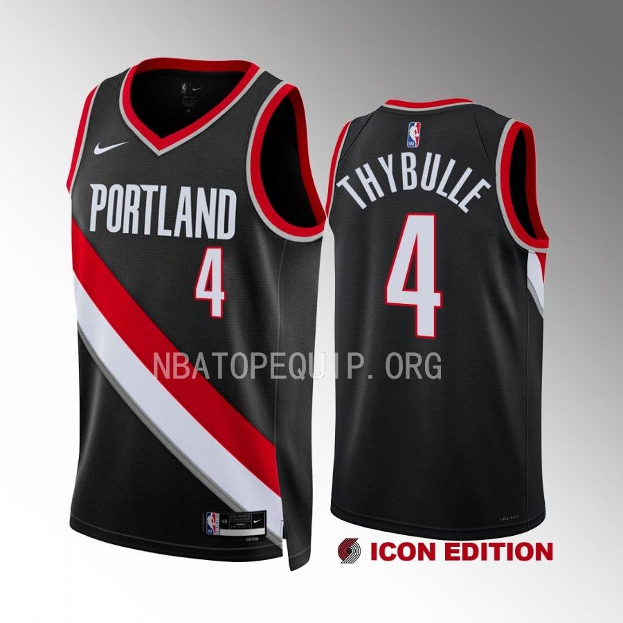 Matisse Thybulle Portland Trail Blazers #4 Black Jersey Icon Edition Swingman