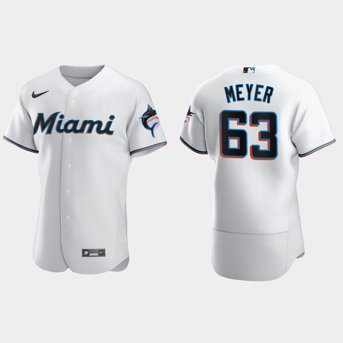 Max Meyer Miami Marlins Home Jersey - White