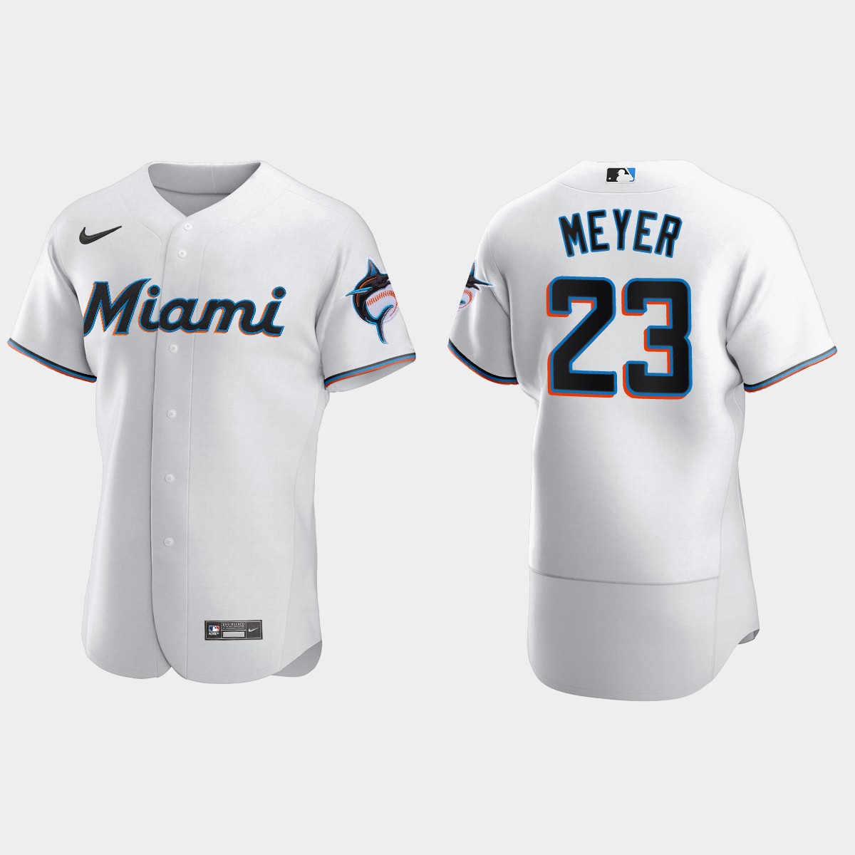 Max Meyer Miami Marlins Home Jersey - White