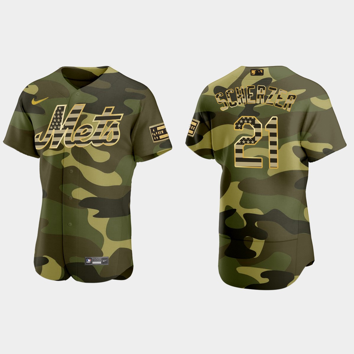 Max Scherzer New York Mets Armed Forces Day Jersey - Camo