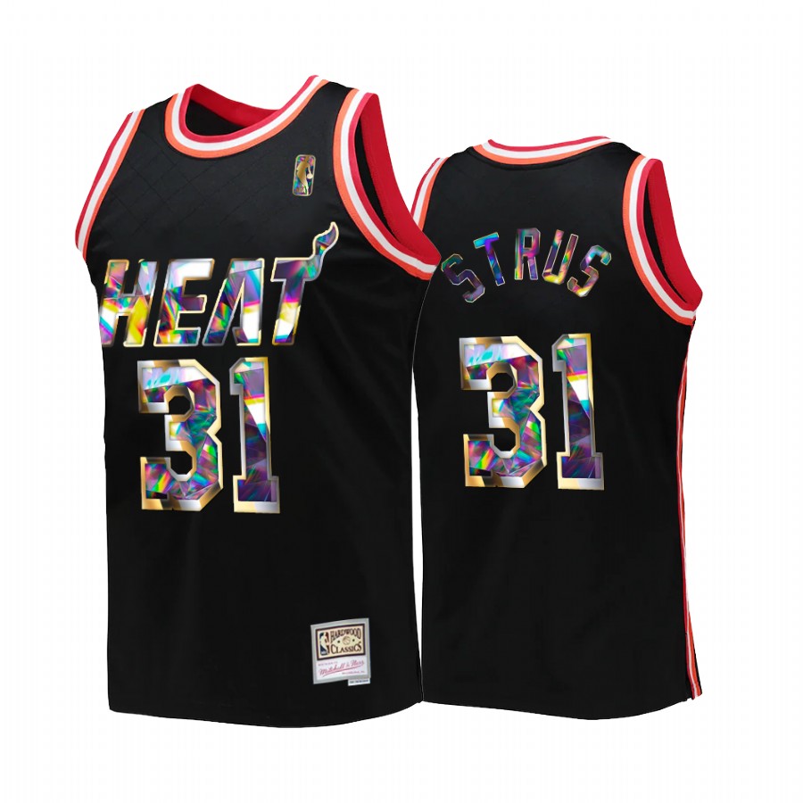 Max Strus #31 Miami Heat 75th Diamond Anniversary Black Throwback Jersey