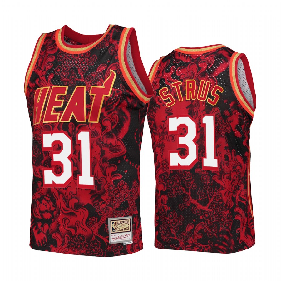 Max Strus Lunar New Year Miami Heat Red Jersey Mitchell Ness