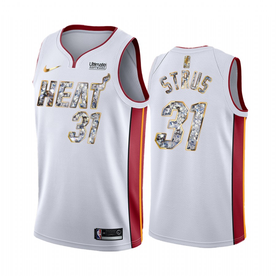 Max Strus White Hot Miami Heat #31 White Jersey 75th Diamond