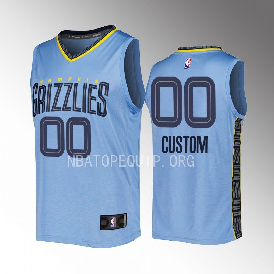 Memphis Grizzlies #00 custom Statement Edition Jersey Fast Break Blue