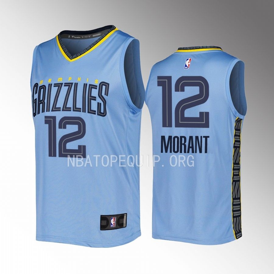 Memphis Grizzlies #12 Ja Morant Statement Edition Jersey Fast Break Blue