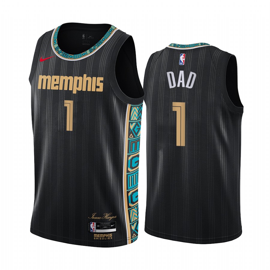 Memphis Grizzlies Fathers Day Black No.1 Dad Jersey