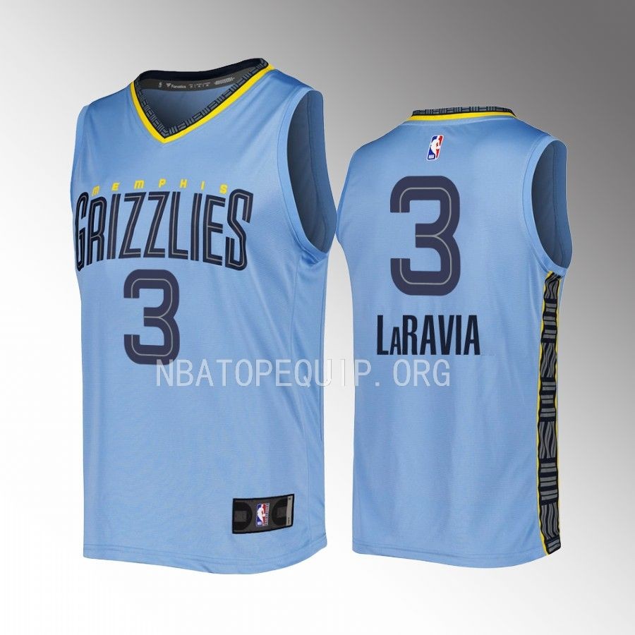 Memphis Grizzlies #3 Jake LaRavia Statement Edition Jersey Fast Break Blue