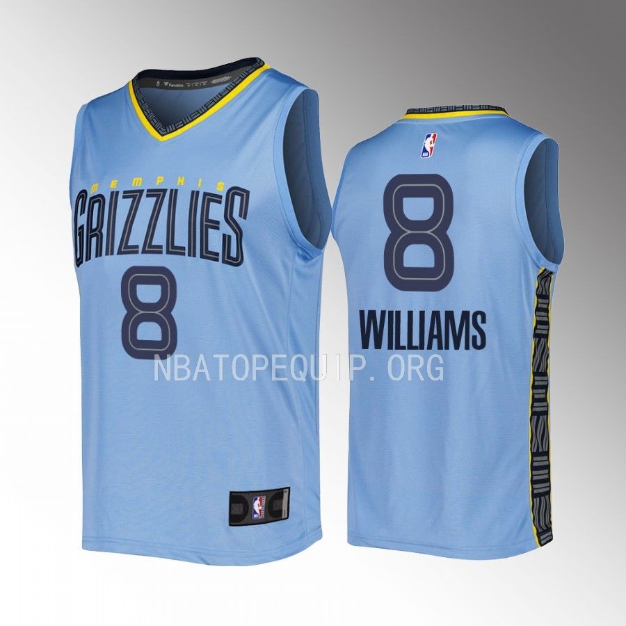 Memphis Grizzlies #8 Ziaire Williams Statement Edition Jersey Fast Break Blue