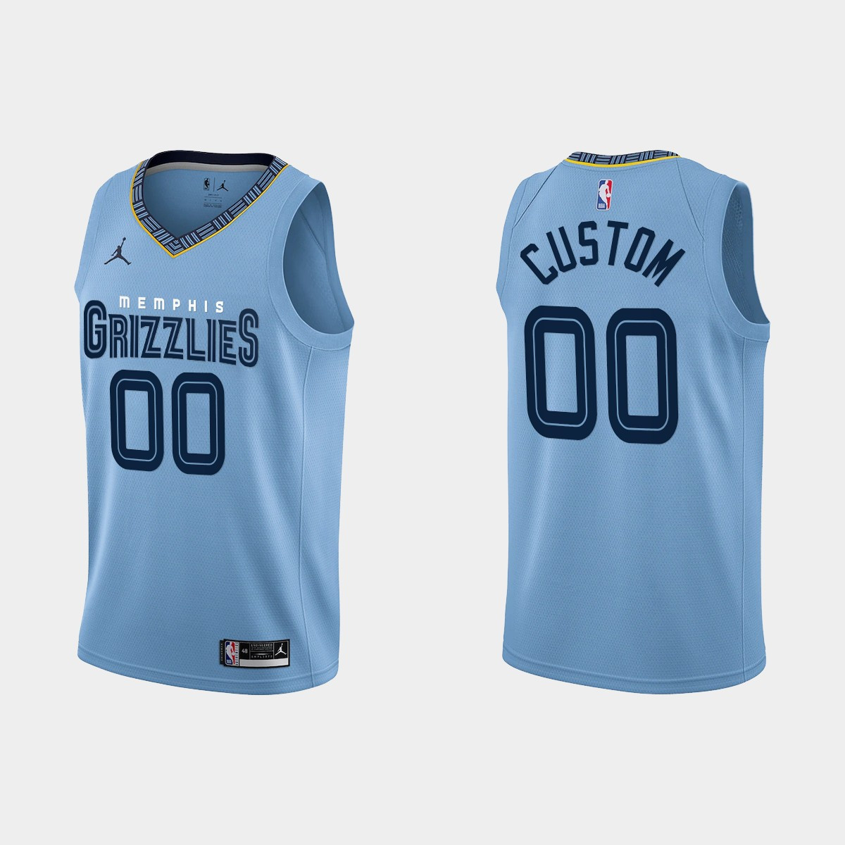 Memphis Grizzlies Custom 00 Statement Edition Blue Men Jersey