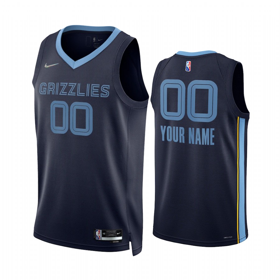 Memphis Grizzlies Custom Icon Edition Navy Jersey Diamond