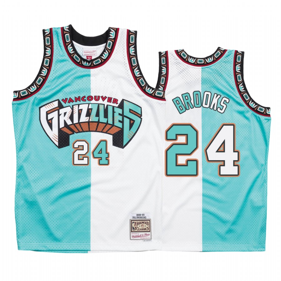 Memphis Grizzlies Dillon Brooks #24 White Teal Split Jersey