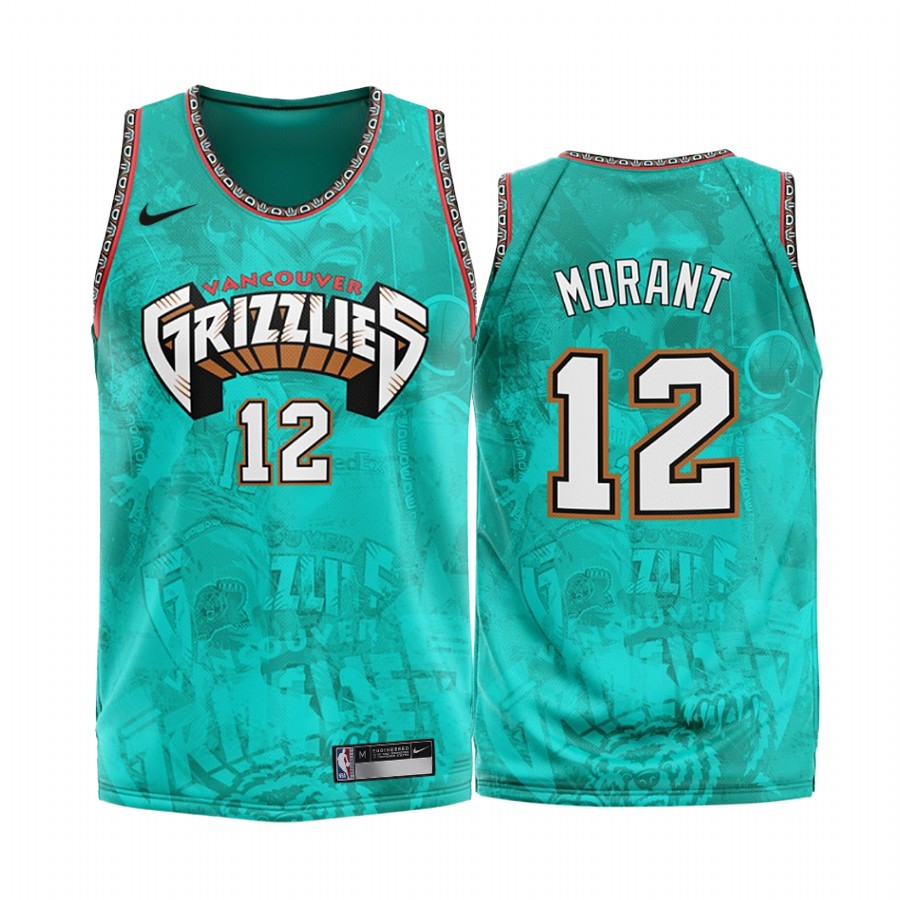 Memphis Grizzlies Ja Morant #12 Teal Fashion Edition Jersey