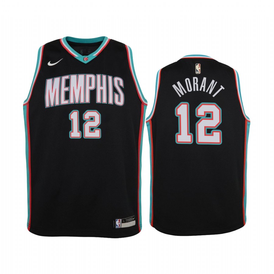 Memphis Grizzlies Ja Morant Hardwood Classics Black Youth Jersey #12