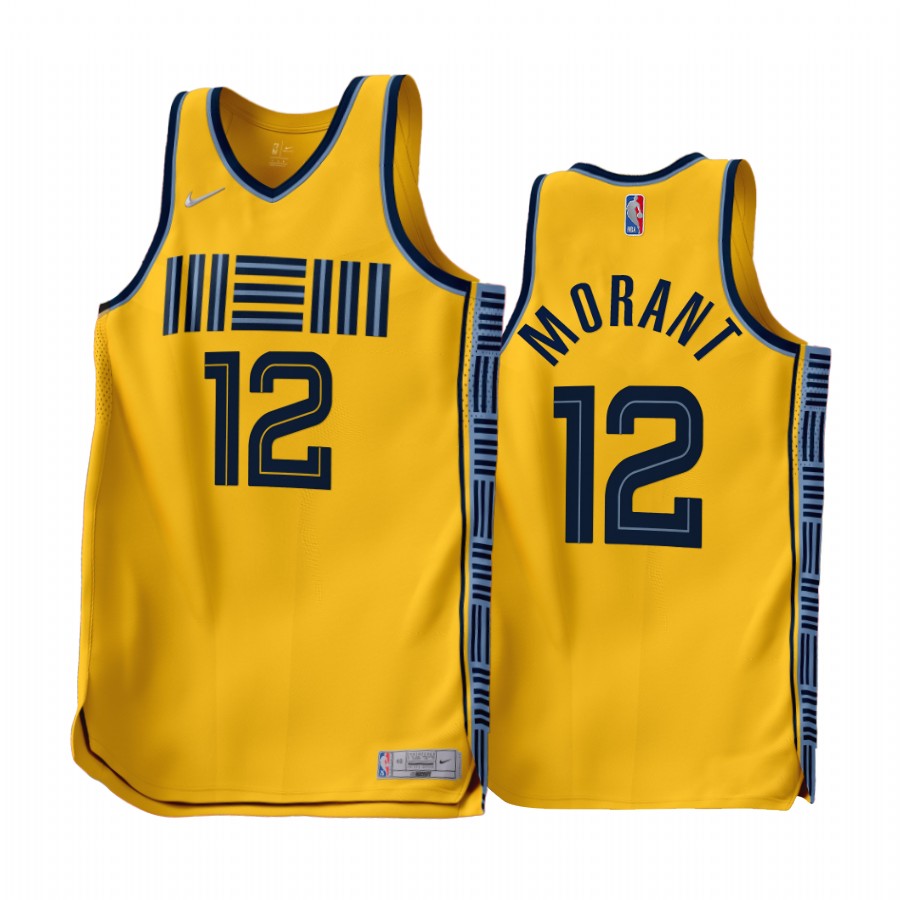 Memphis Grizzlies Ja Morant Earned Edition Gold #12 Jersey