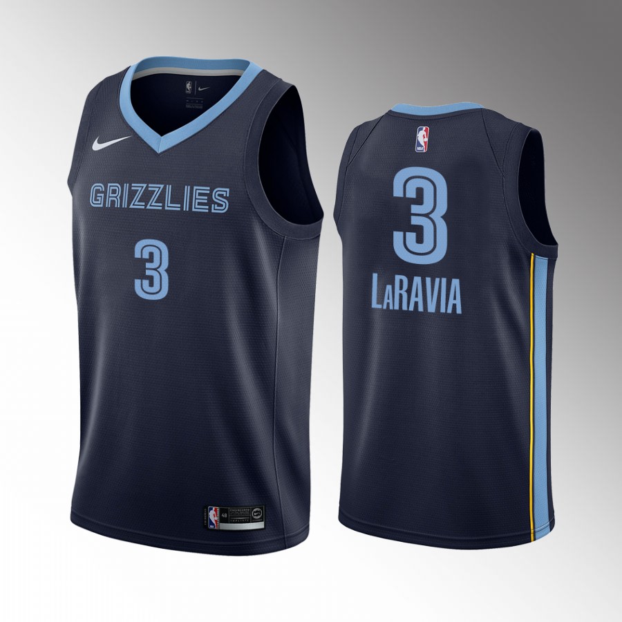 Memphis Grizzlies Jake LaRavia Draft Wake Forest Navy #3 Jersey Icon Edition