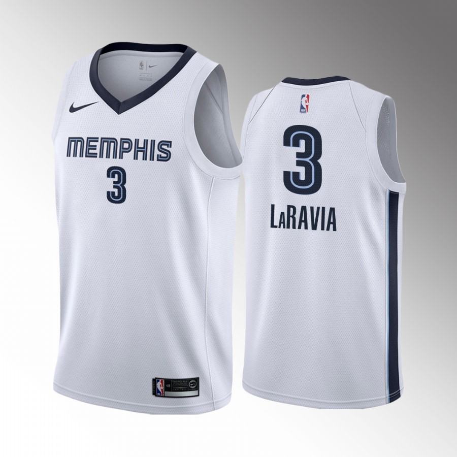 Memphis Grizzlies Jake LaRavia Draft Wake Forest White #3 Jersey Association Edition