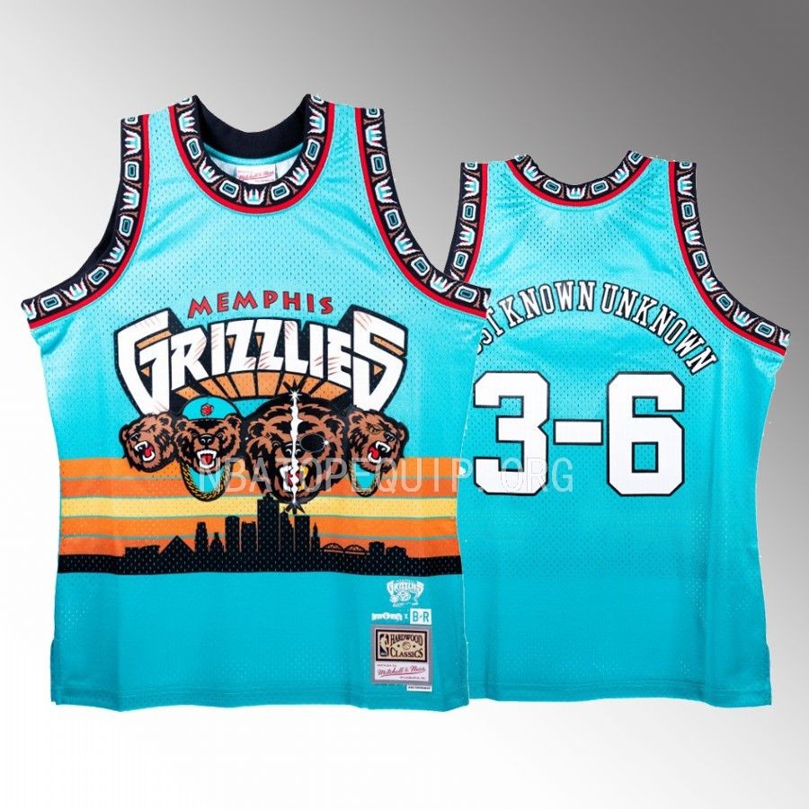 Memphis Grizzlies Remix Grizz x Three 6 Mafia Teal HWC Jersey Most known unknown