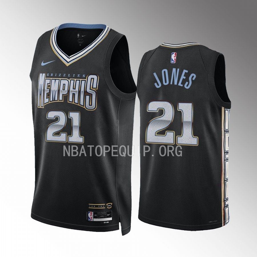 Memphis Grizzlies Tyus Jones City Edition Black #21 Jersey Swingman