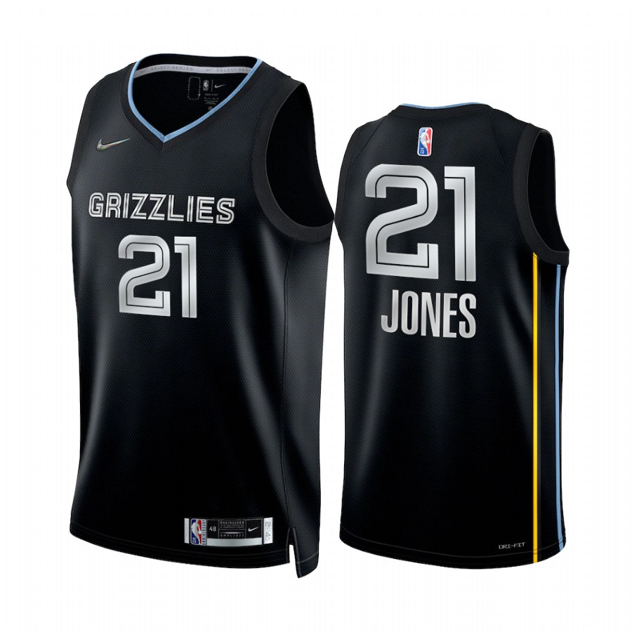 Memphis Grizzlies Tyus Jones #21 Select Series Black Jersey Diamond Badge