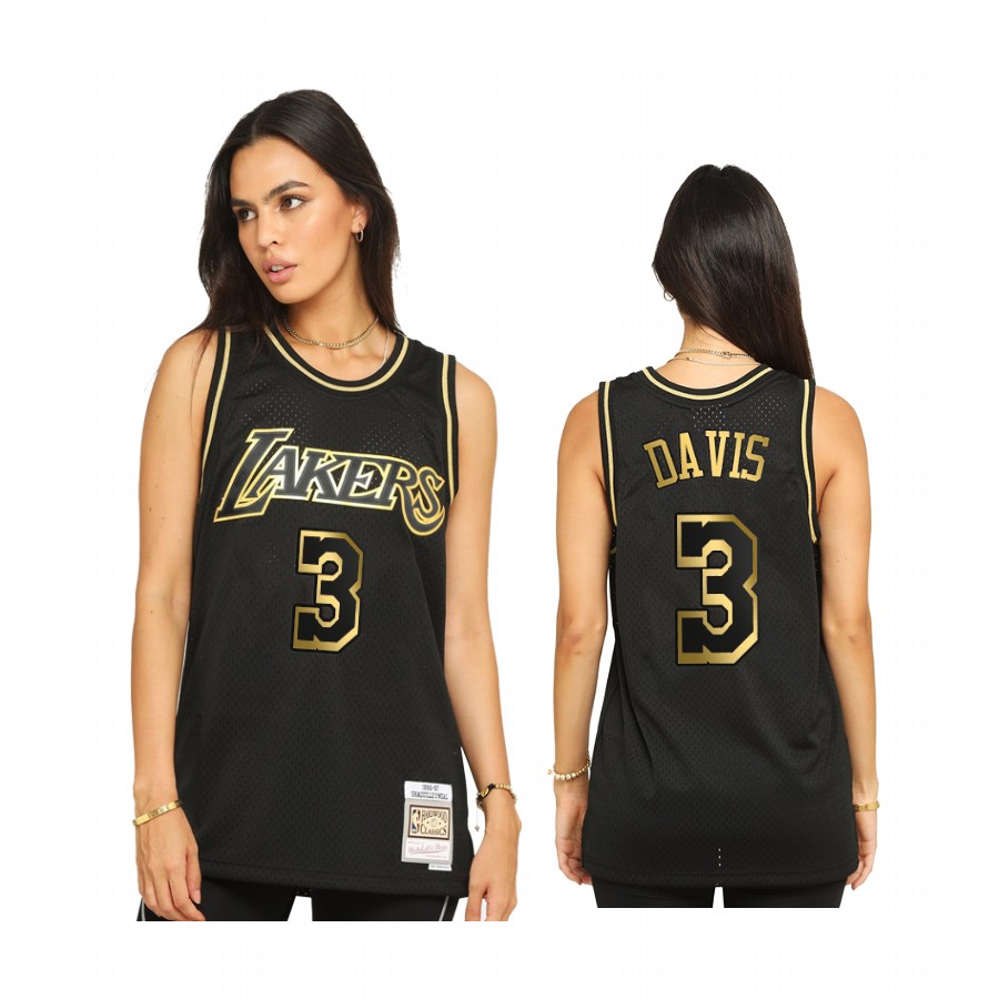 Men Anthony Davis Los Angeles Lakers Hardwood Classics Black Jersey Limited Allocation
